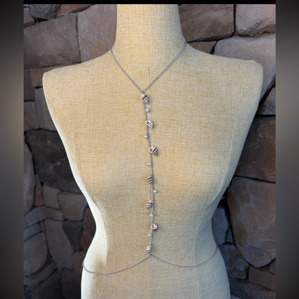 New🌟Free People- Shells And Pearls Silver Body Chain